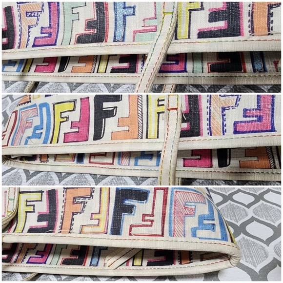 Authentic Fendi Multicolor Zucca Spalmati Roll Tote Bag - Picture 14 of 15